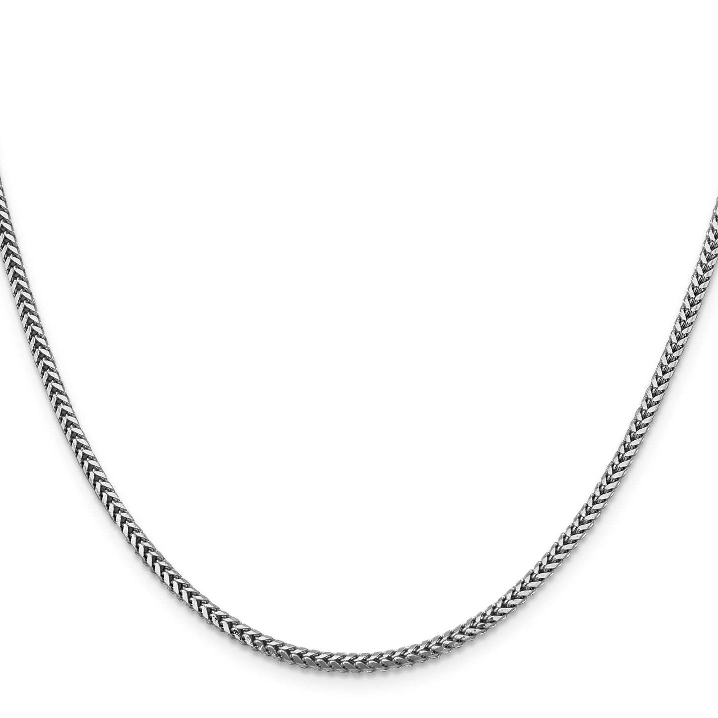 14K White Gold 20 inch 2.3mm Franco with Lobster Clasp Chain
