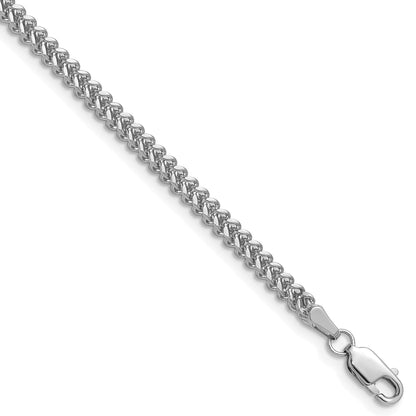 14K White Gold 16 inch 2.3mm Franco with Lobster Clasp Chain