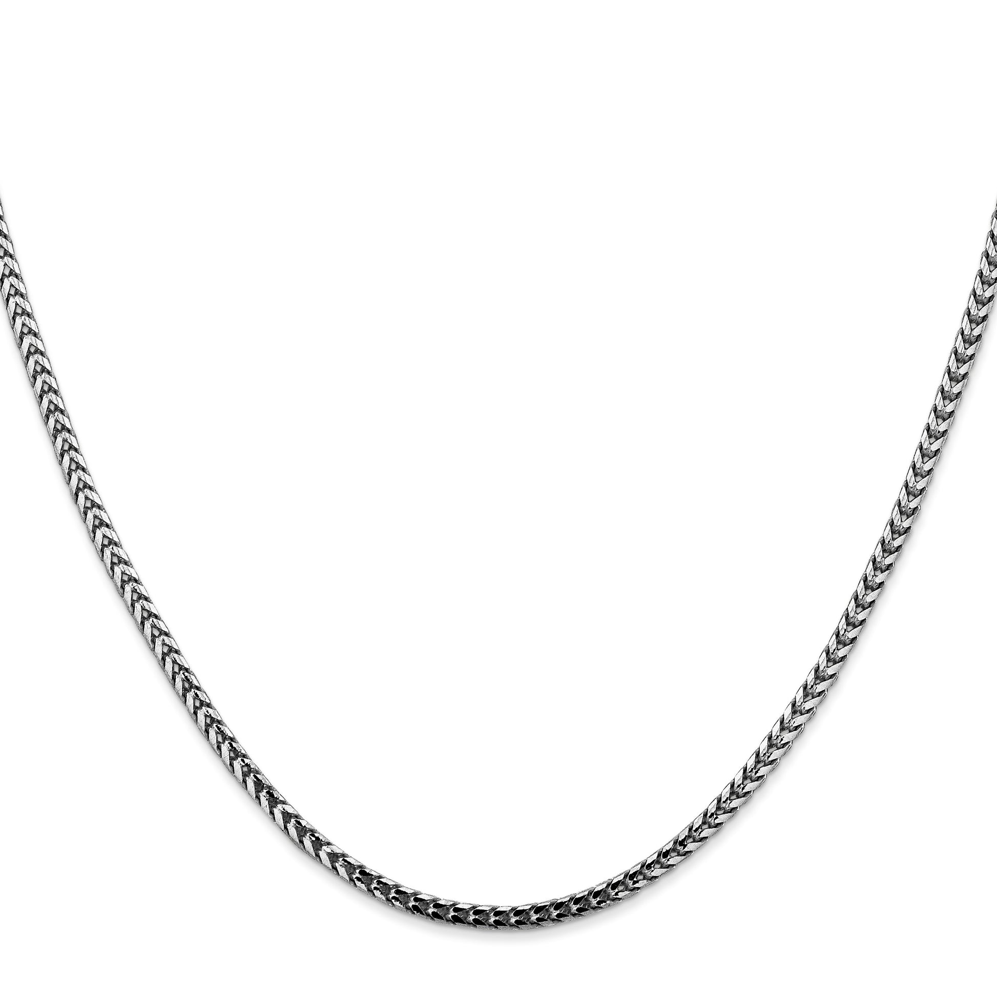 14K White Gold 16 inch 2.5mm Franco with Lobster Clasp Chain