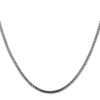 14K White Gold 20 inch 2.5mm Franco with Lobster Clasp Chain