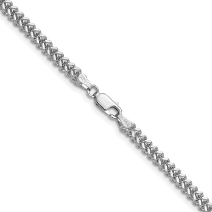 14K White Gold 22 inch 2.5mm Franco with Lobster Clasp Chain