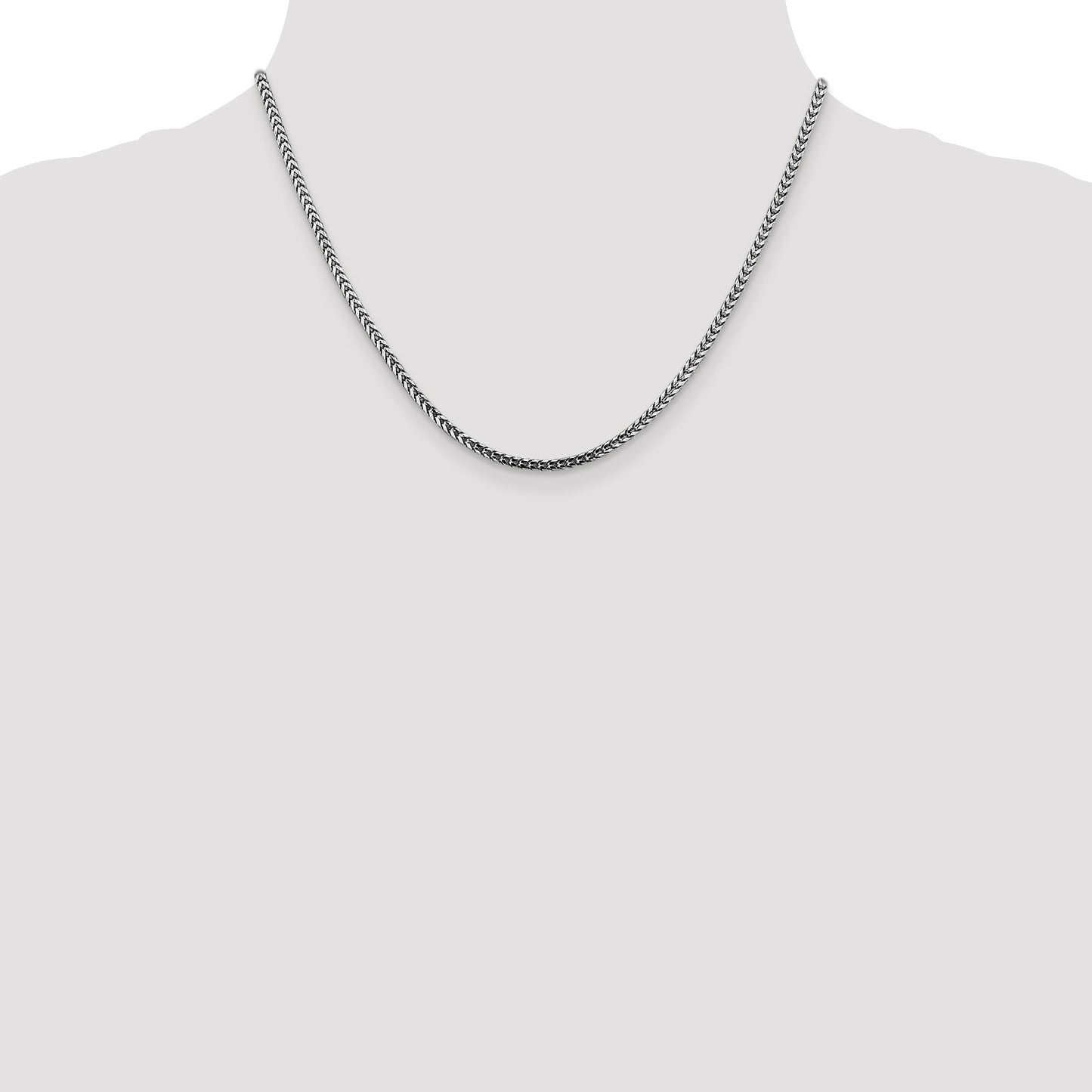 14K White Gold 18 inch 2.5mm Franco with Lobster Clasp Chain