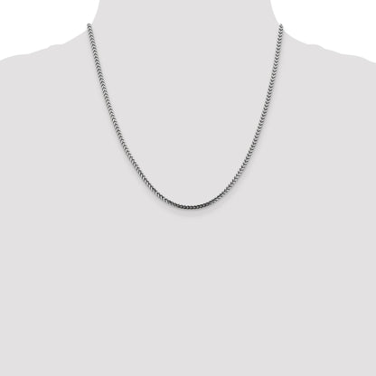 14K White Gold 20 inch 2.5mm Franco with Lobster Clasp Chain