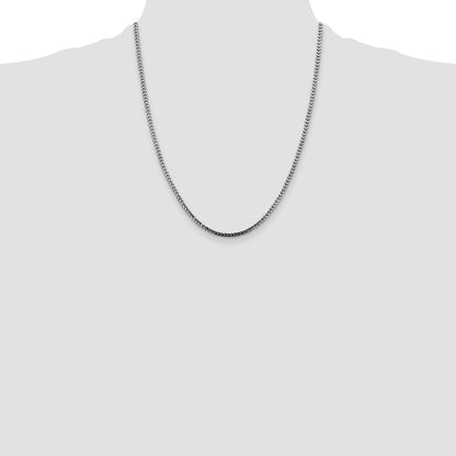 14K White Gold 22 inch 2.5mm Franco with Lobster Clasp Chain
