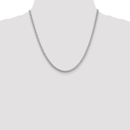 14K White Gold 20 inch 3mm Franco with Fancy Lobster Clasp Chain