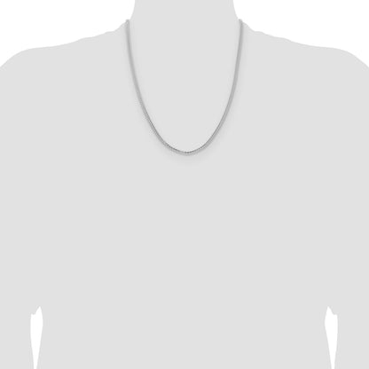 14K White Gold 22 inch 3mm Franco with Fancy Lobster Clasp Chain