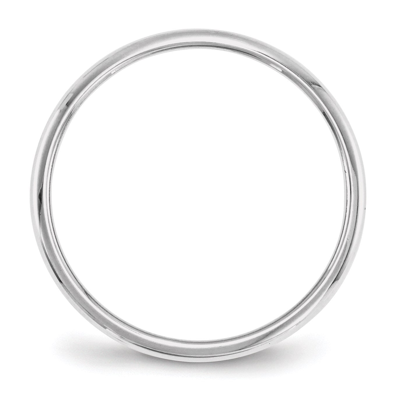 14k White Gold 2mm Half-Round Wedding Band Size 5.5
