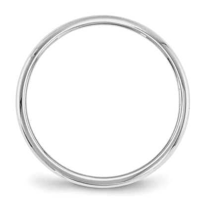 14k White Gold 2mm Half-Round Wedding Band Size 5.5