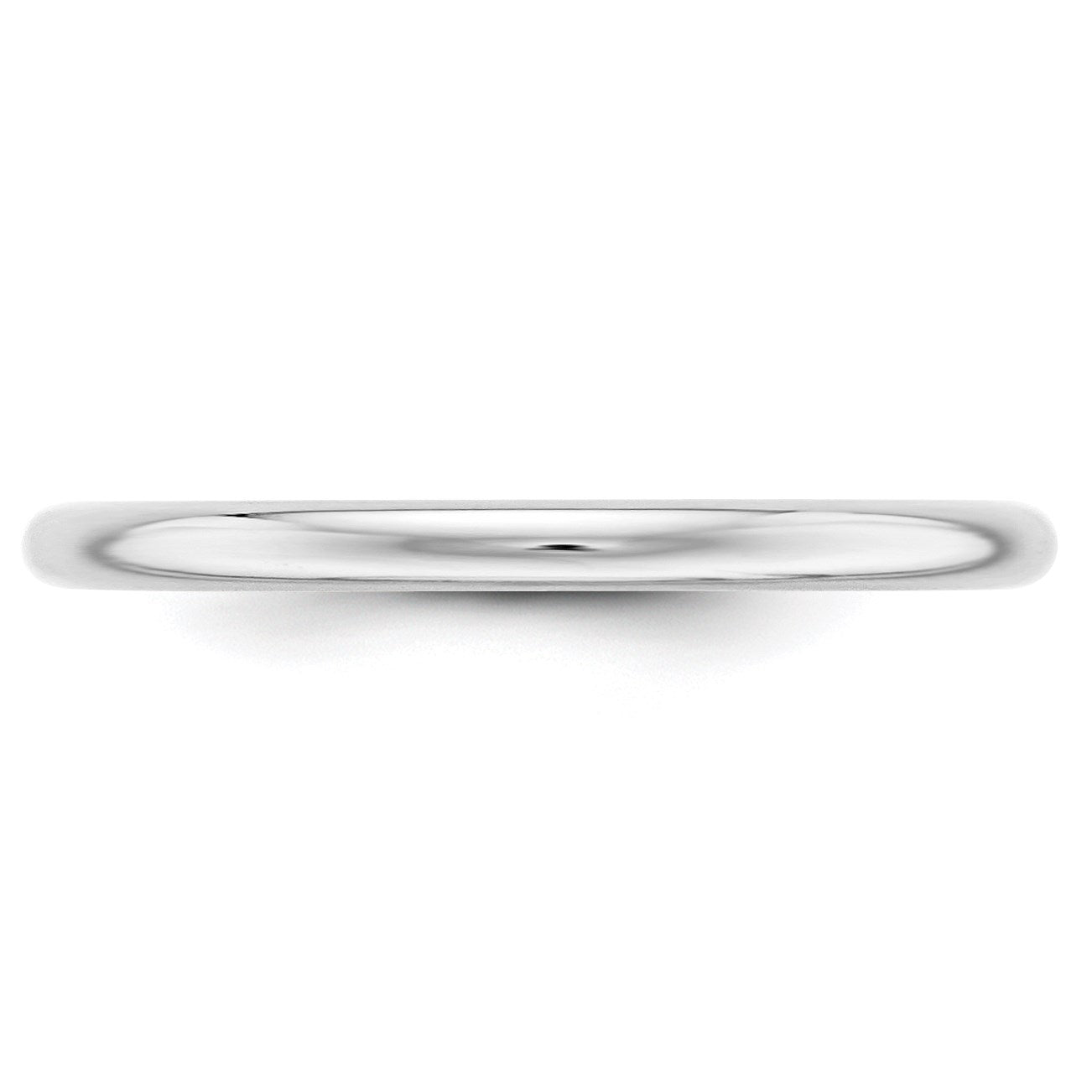 14k White Gold 2mm Half-Round Wedding Band Size 11
