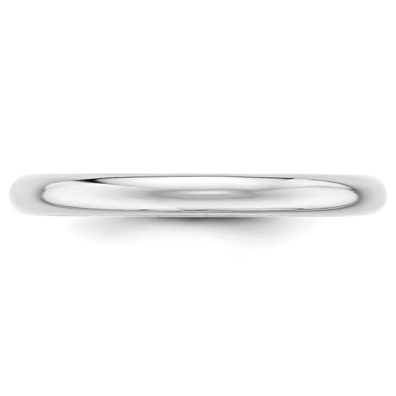 14k White Gold 2.5mm Half-Round Wedding Band Size 7