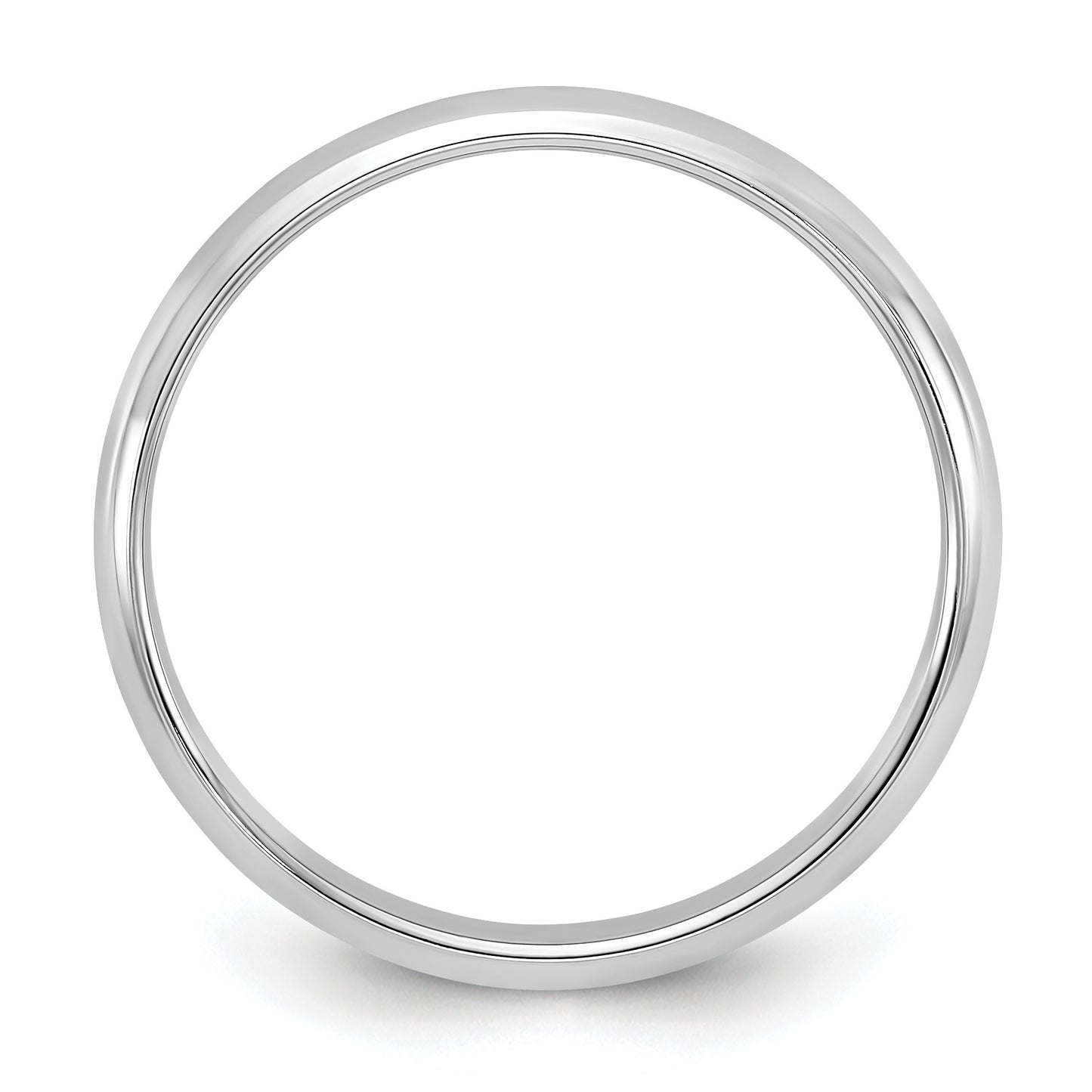 14k White Gold 2mm Half-Round Wedding Band Size 6