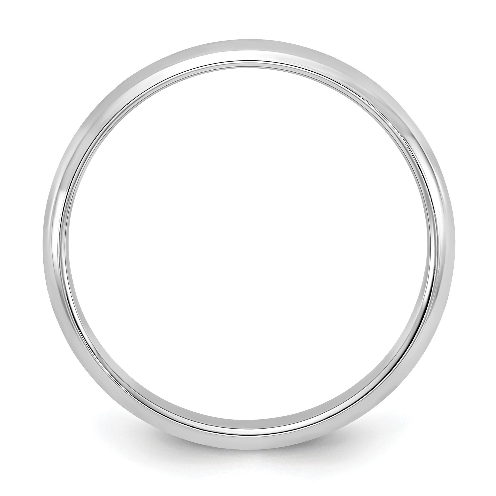 14k White Gold 2mm Half-Round Wedding Band Size 6