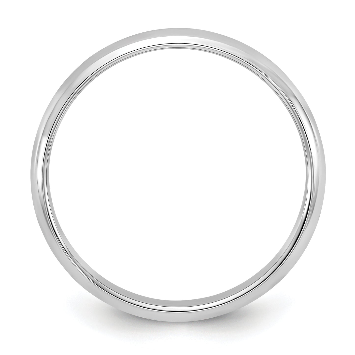 14k White Gold 3mm Half-Round Wedding Band Ring Size 8.5