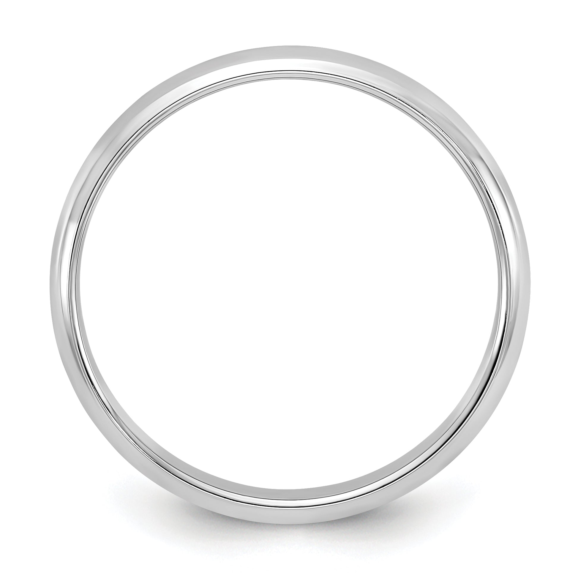 14k White Gold 3mm Half-Round Wedding Band Ring Size 8.5
