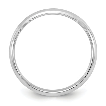 14k White Gold 3mm Half-Round Wedding Band Ring Size 8.5
