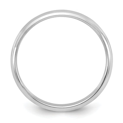14k White Gold 3mm Half-Round Wedding Band Size 6