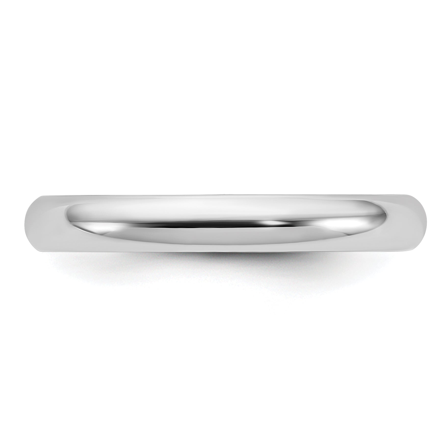 14k White Gold 3mm Half-Round Wedding Band Ring Size 8.5