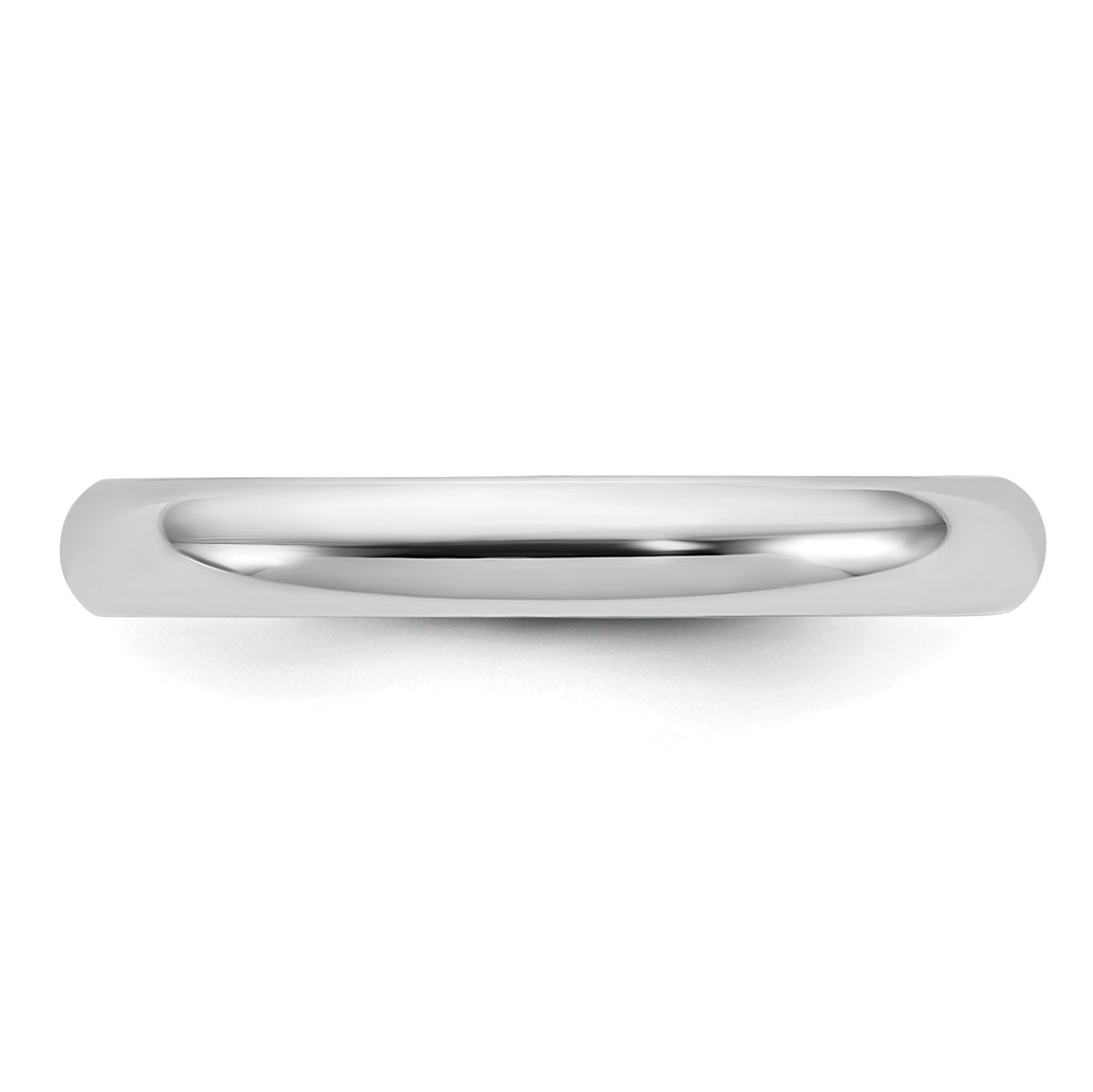 14k White Gold 3mm Half-Round Wedding Band Size 4.5