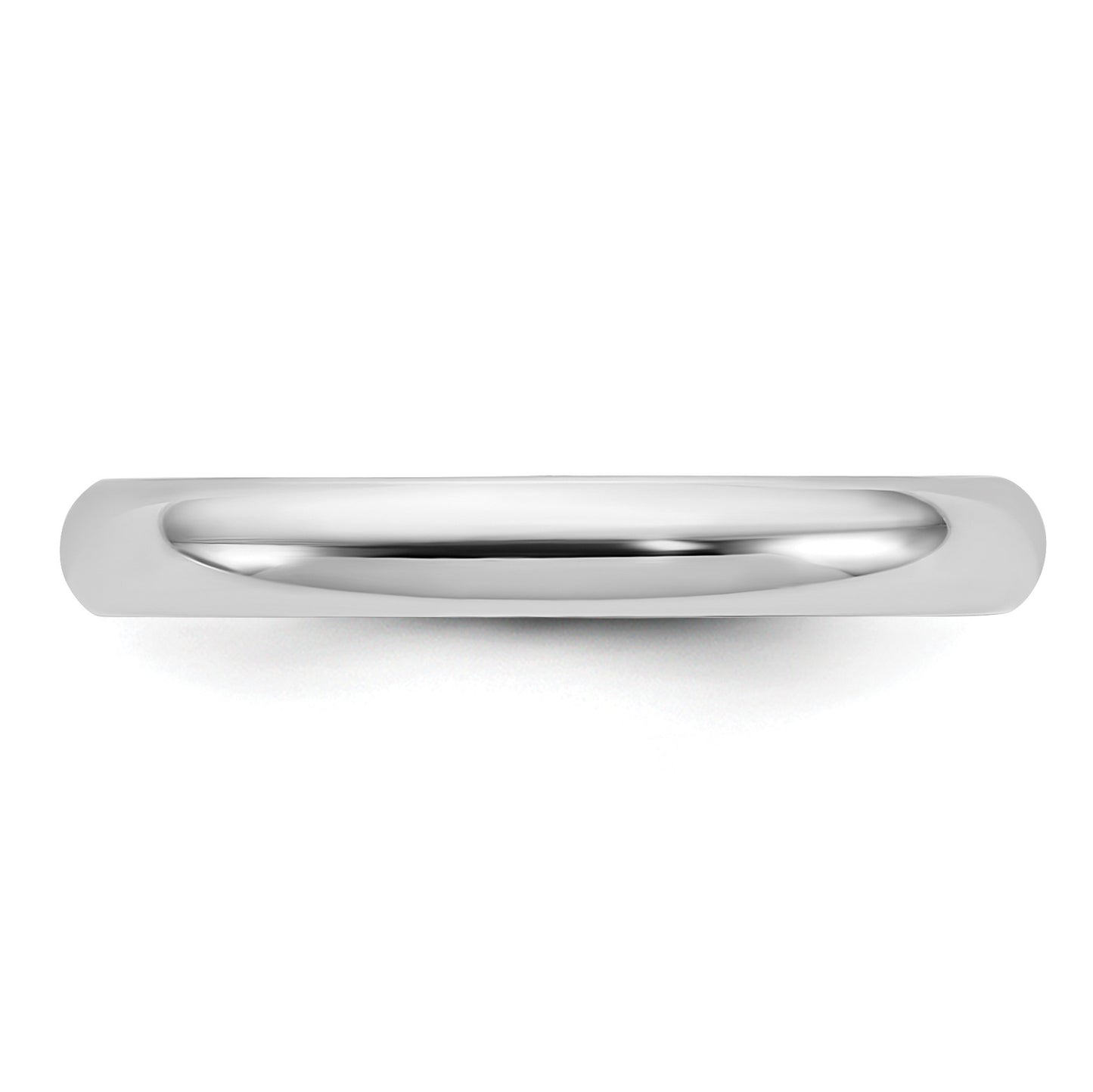 14k White Gold 3mm Half-Round Wedding Band Size 6.5