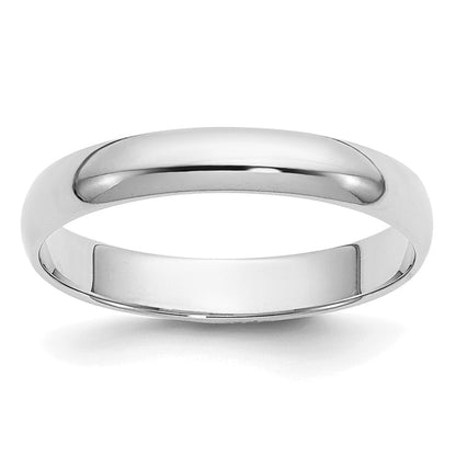 14k White Gold 2mm Half-Round Wedding Band Size 6