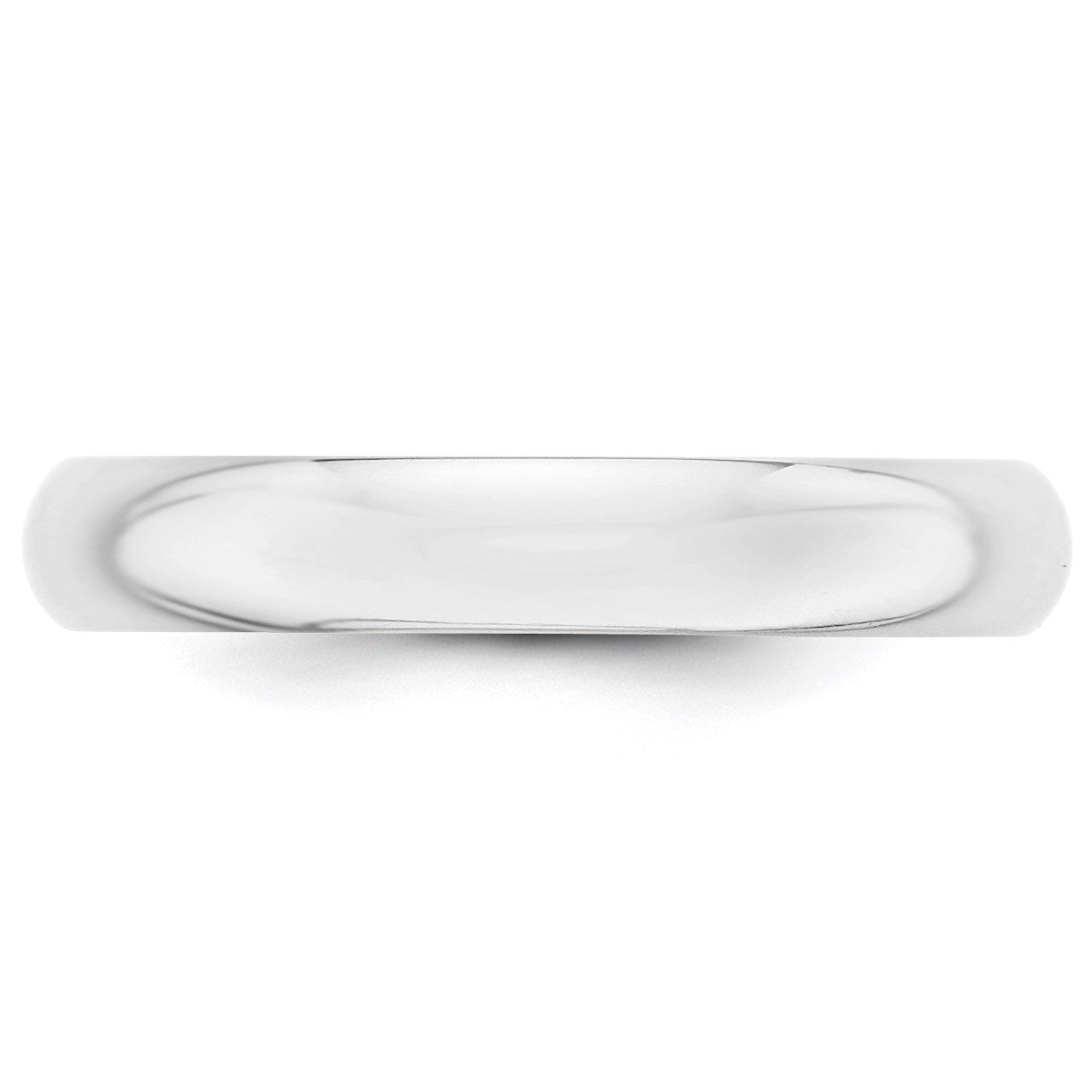 14k White Gold 4mm Half-Round Wedding Band Size 12