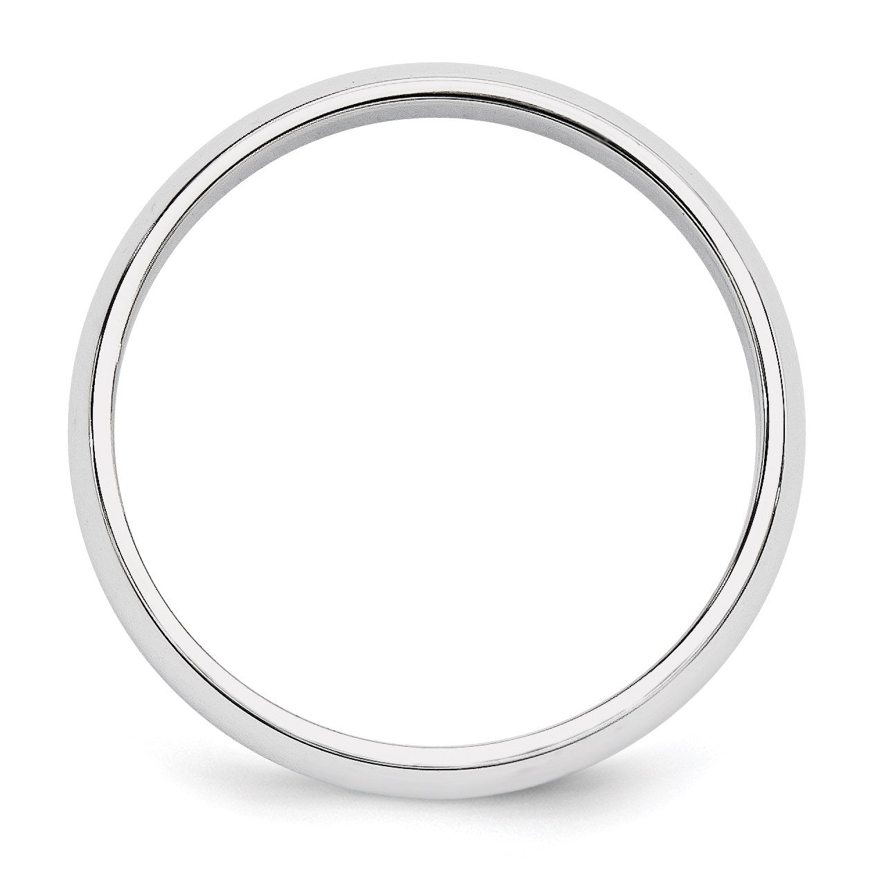 14k White Gold 5mm Half Round Wedding Band Size 13