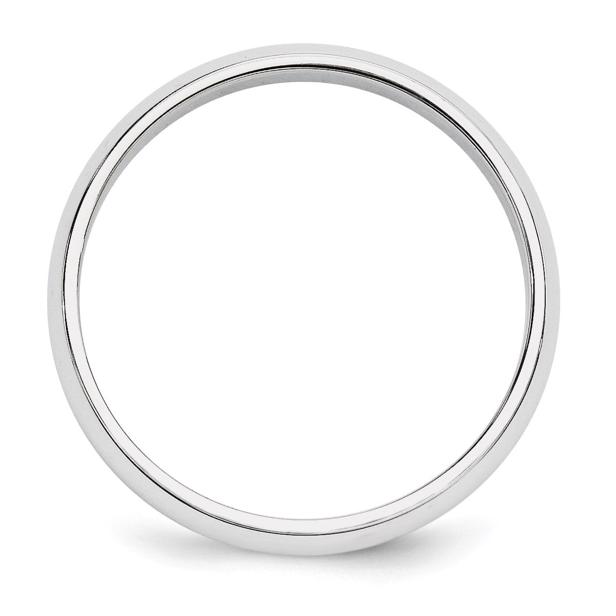 14k White Gold 5mm Half-Round Wedding Band Size 9.5