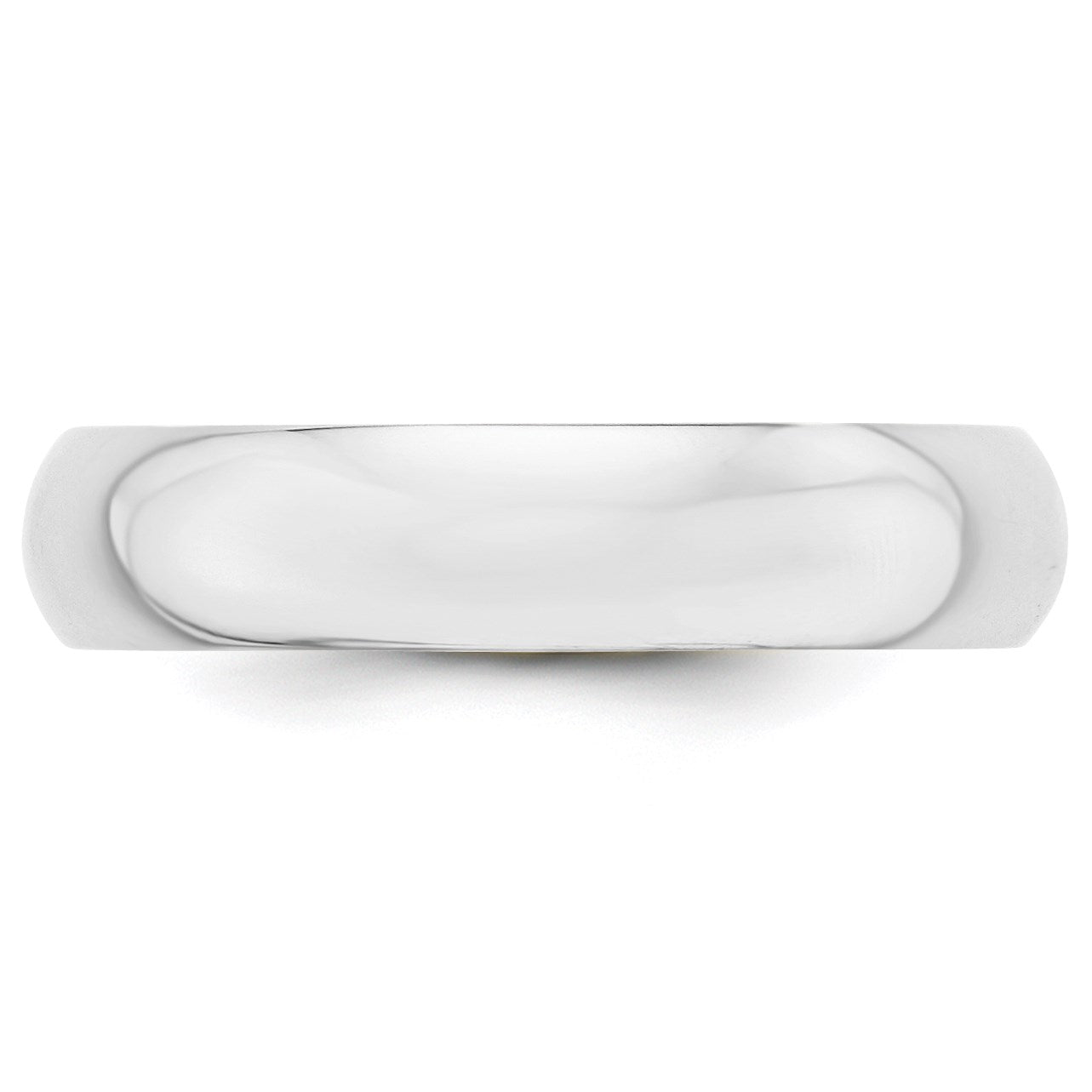 14k White Gold 5mm Half-Round Wedding Band Size 8