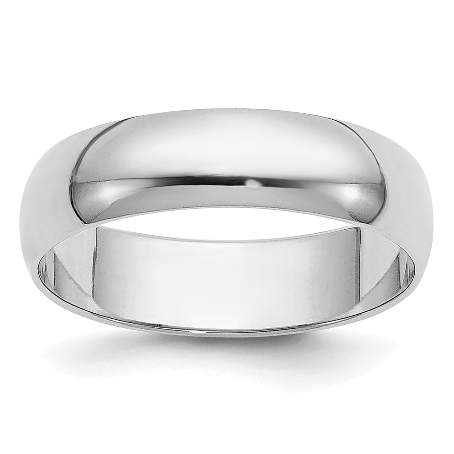 14k White Gold 5mm Half-Round Wedding Band Size 5