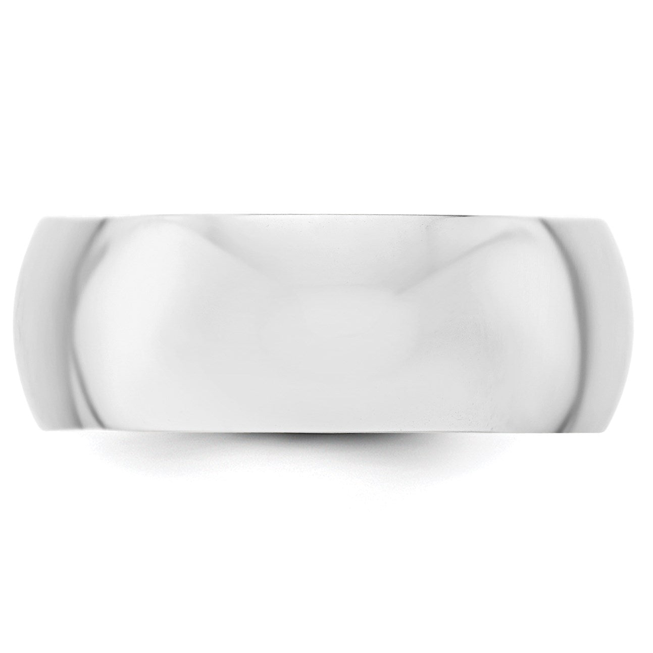 14k White Gold 8mm Half-Round Wedding Band Size 4.5