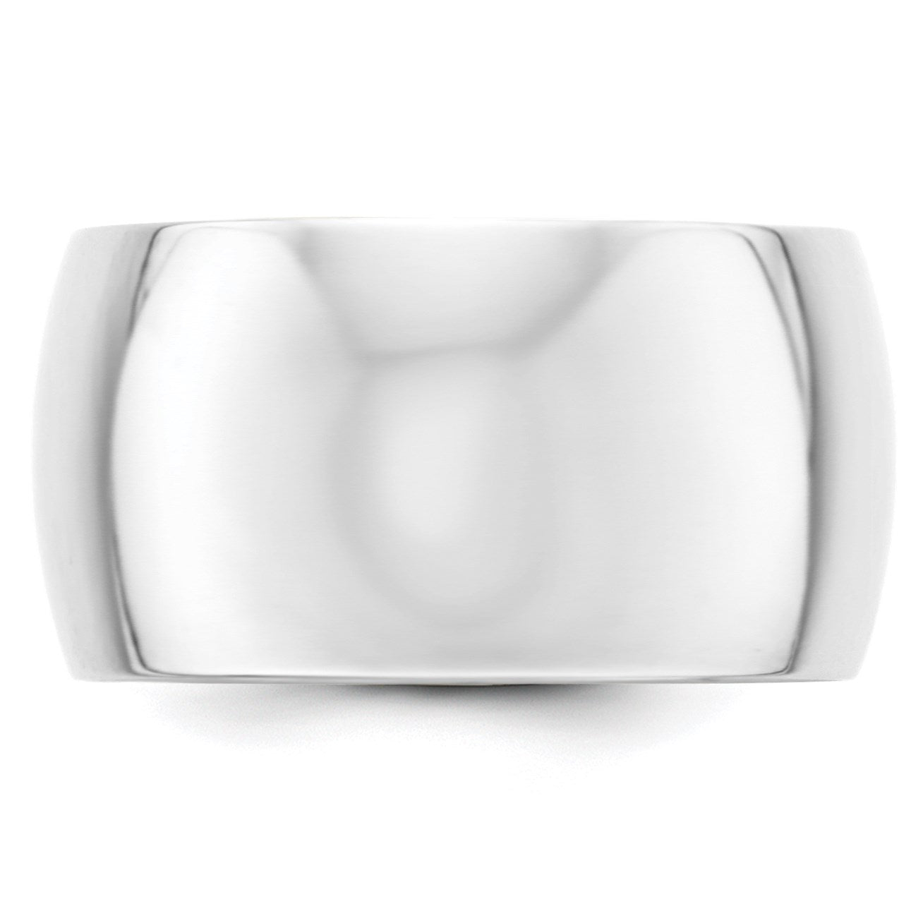 14k White Gold 12mm Half Round Wedding Band Size 13.5