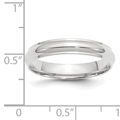 14k White Gold 4mm Half Round with Edge Wedding Band Size 11
