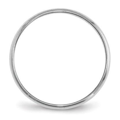 14k White Gold 2mm Lightweight Half Round Wedding Band Size 7