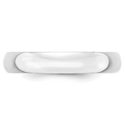 14k White Gold 4mm Lightweight Half Round Wedding Band Size 14