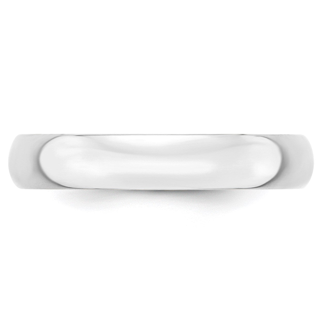 14k White Gold 4mm Lightweight Half Round Wedding Band Size 12