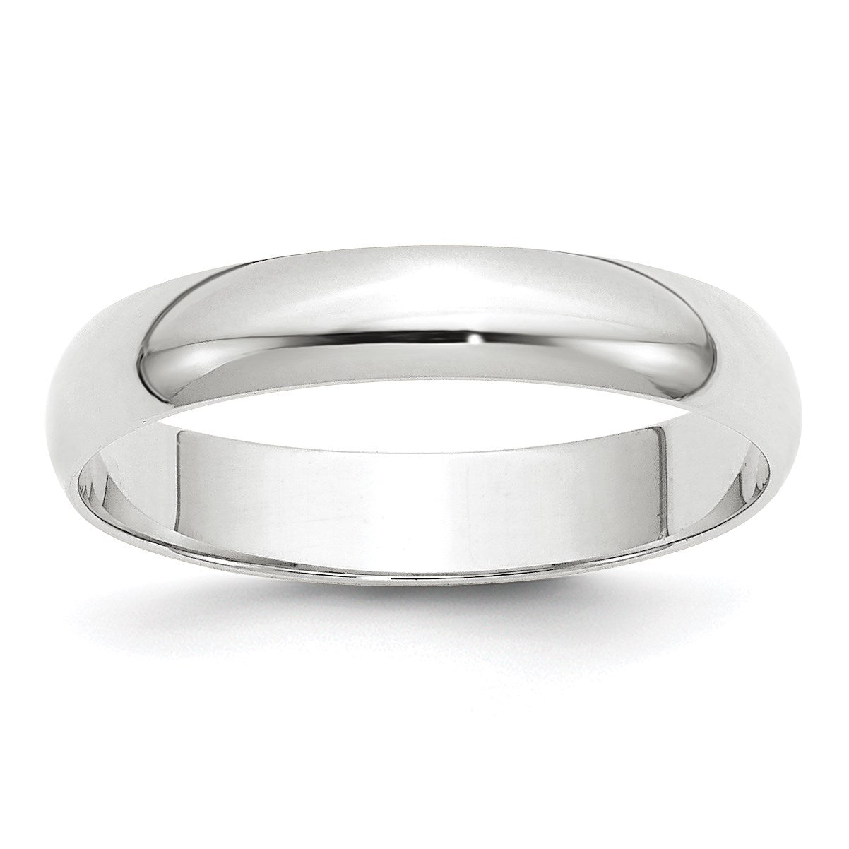 14k White Gold 4mm Lightweight Half Round Wedding Band Size 11.5