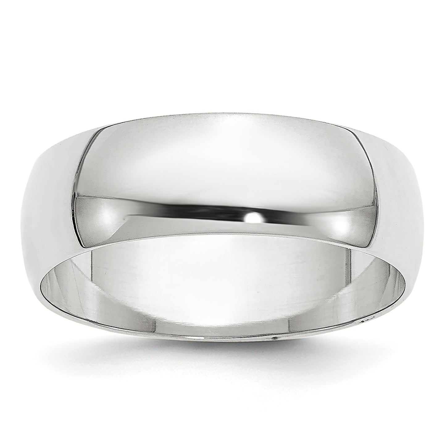 14k White Gold 6mm Lightweight Half Round Wedding Band Size 4.5