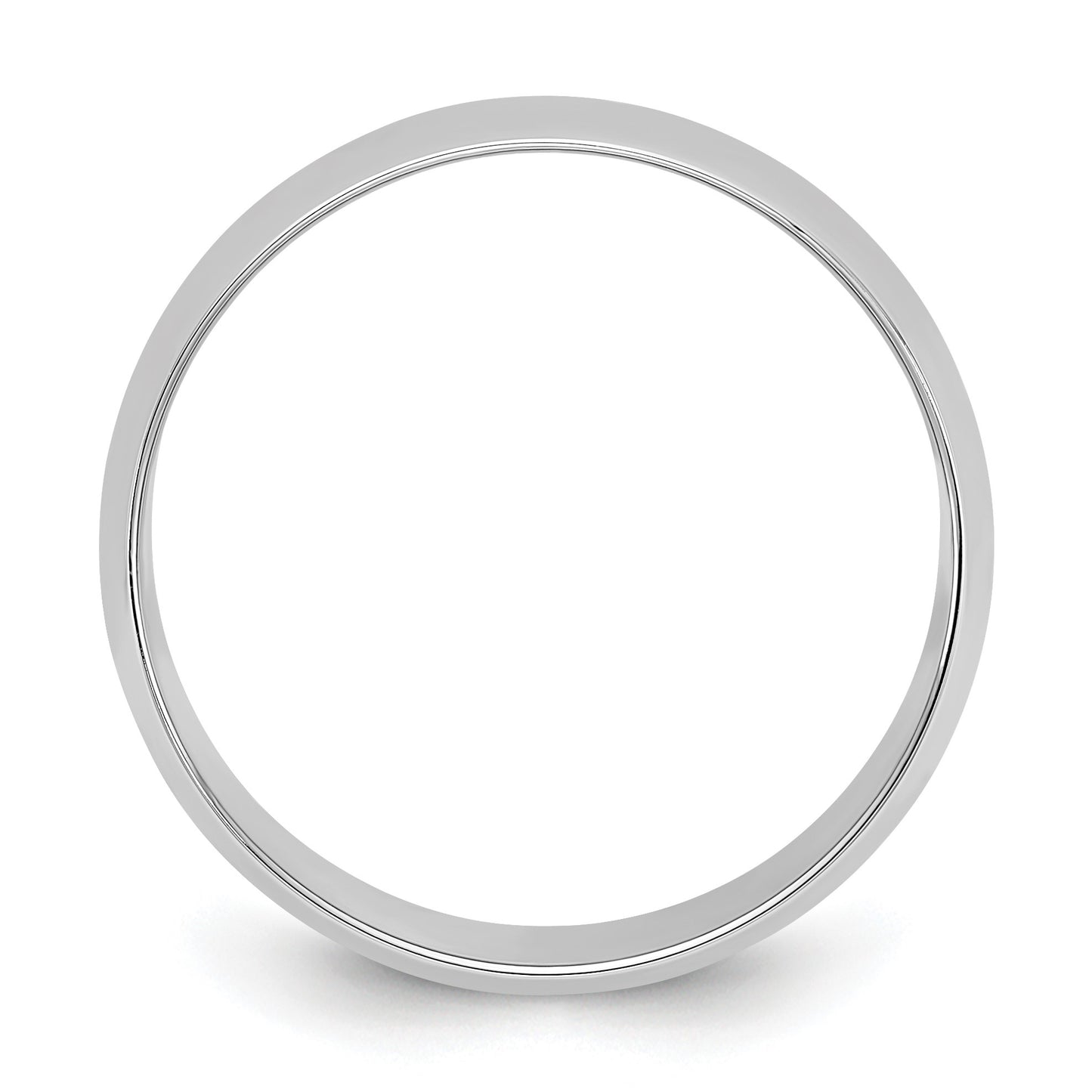 14k White Gold 8mm Lightweight Half Round Wedding Band Size 5
