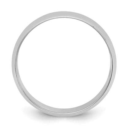 14k White Gold 8mm Lightweight Half Round Wedding Band Size 7