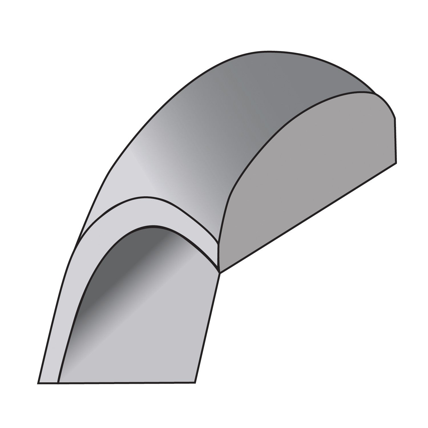 Sterling Silver Rhodium-plated 3mm Half-Round Size 8.5 Band
