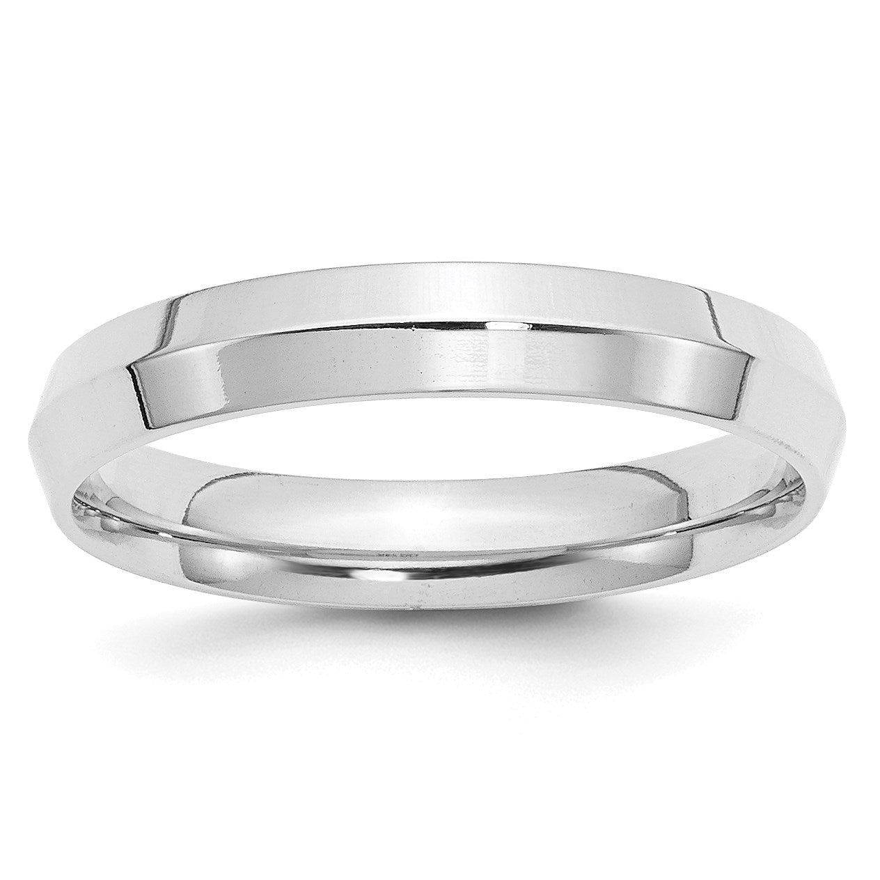 14k White Gold 4mm Knife Edge Comfort Fit Wedding Band Size 9.5