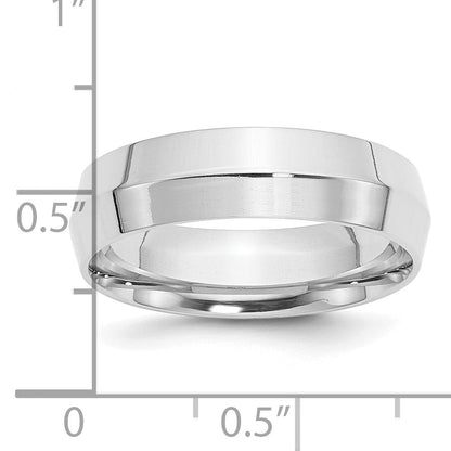 14k White Gold 6mm Knife Edge Comfort Fit Wedding Band Size 11.5