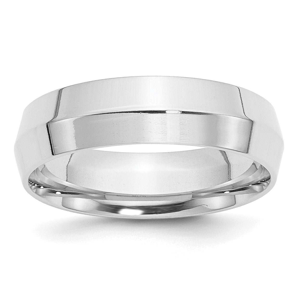 14k White Gold 6mm Knife Edge Comfort Fit Wedding Band Size 11.5
