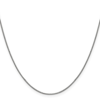14K White Gold 28 inch .9mm Box with Lobster Clasp Chain