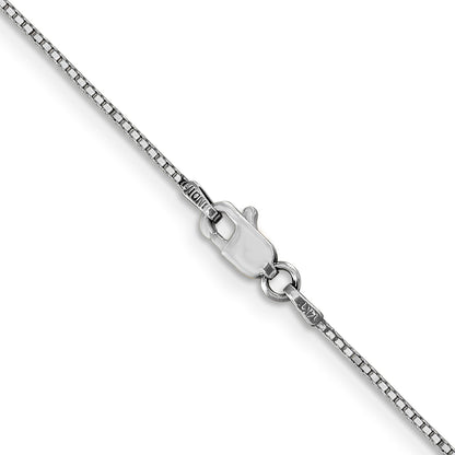 14K White Gold 28 inch .9mm Box with Lobster Clasp Chain