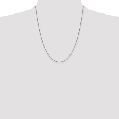 14K White Gold 22 inch .9mm Box with Lobster Clasp Chain