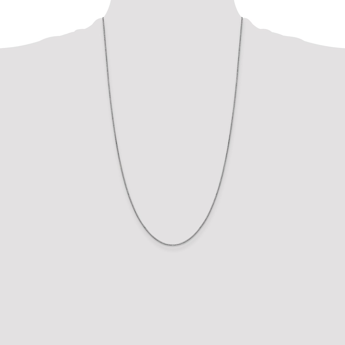 14K White Gold 26 inch .9mm Box with Lobster Clasp Chain