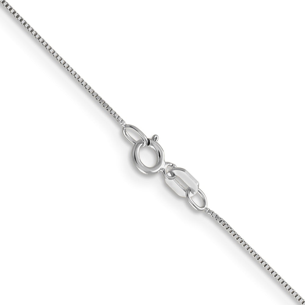 14K White Gold 20 inch .5mm Box with Spring Ring Clasp Chain