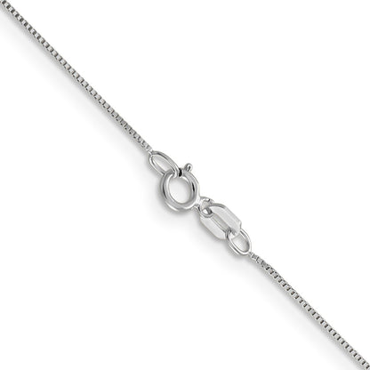 14K White Gold 16 inch .5mm Box with Spring Ring Clasp Chain