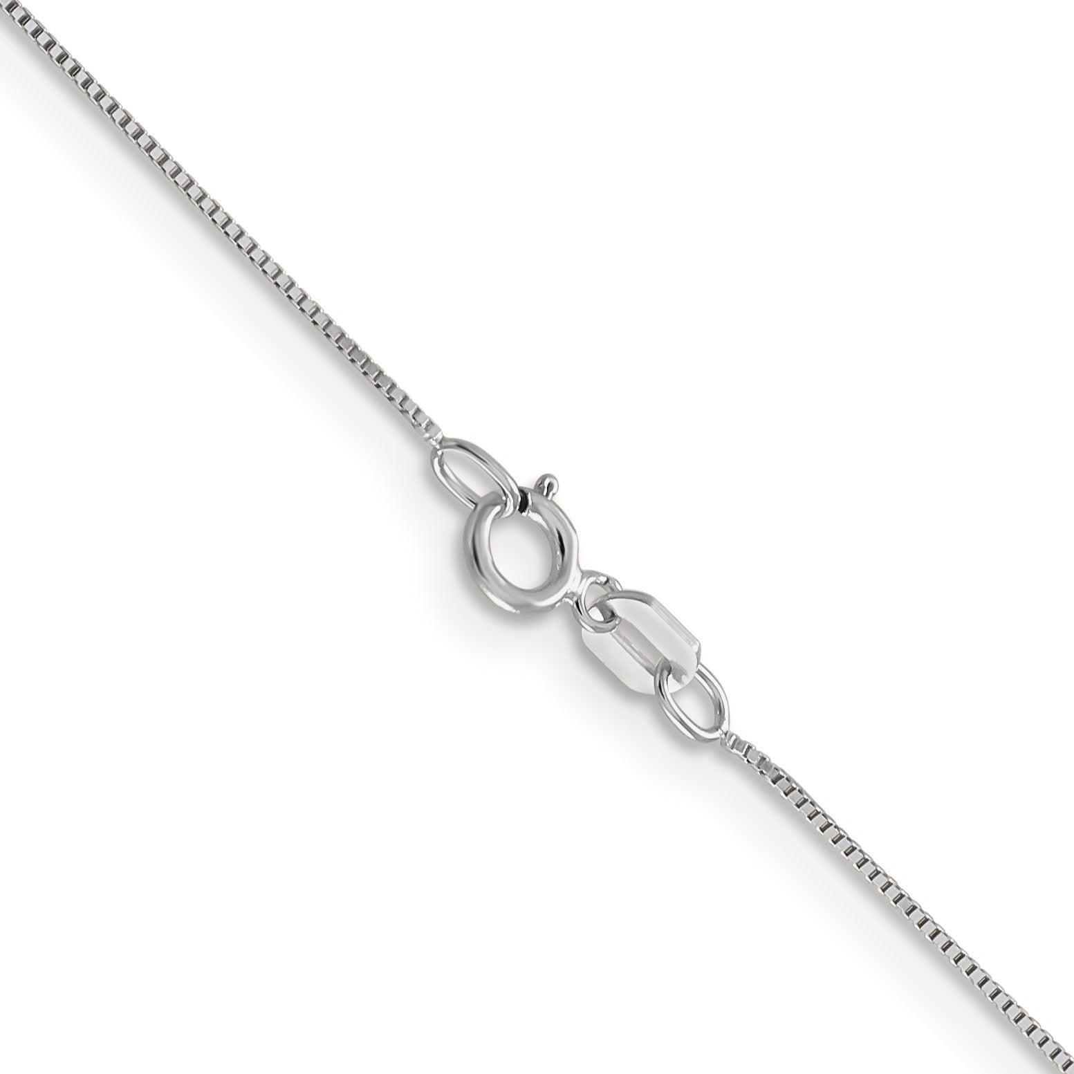 14K White Gold 16 inch .5mm Box with Spring Ring Clasp Chain